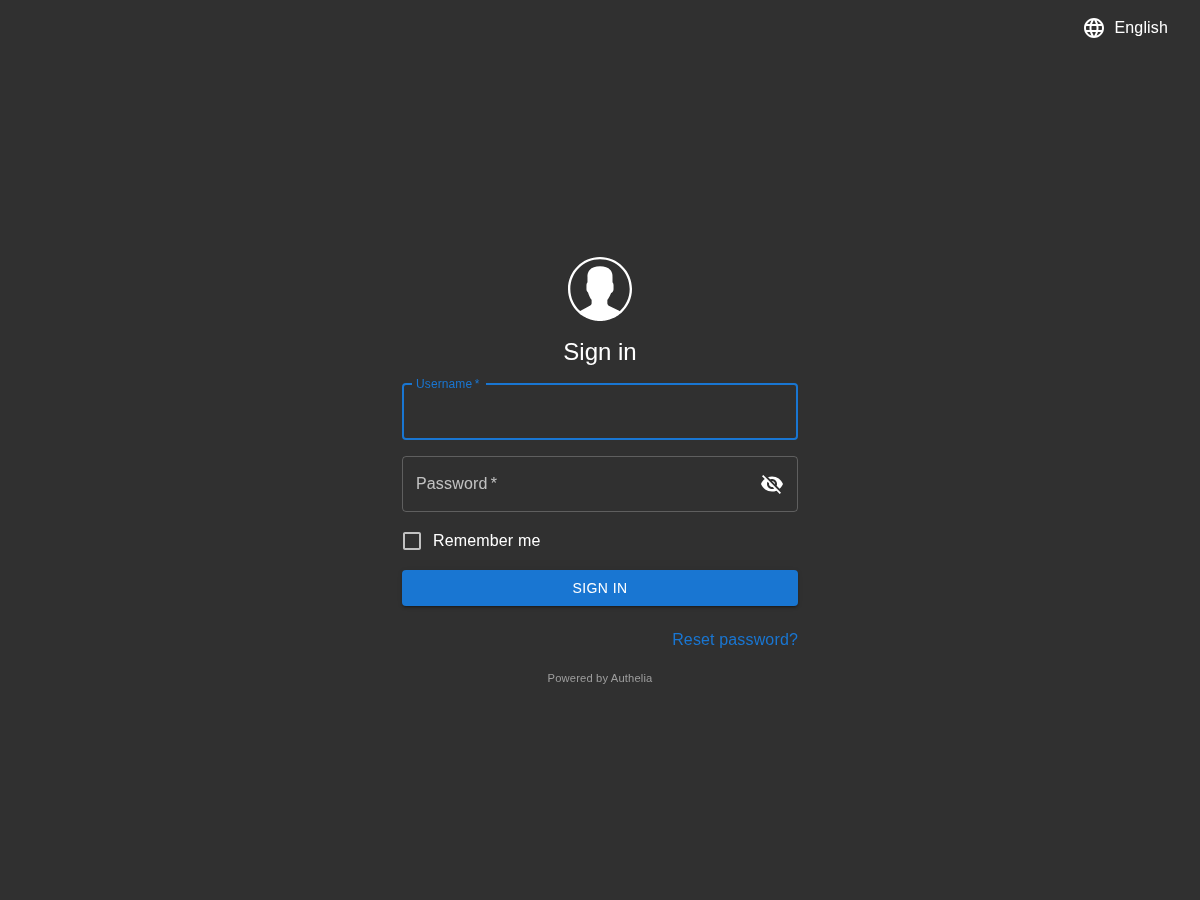 Authelia sign-in portal
