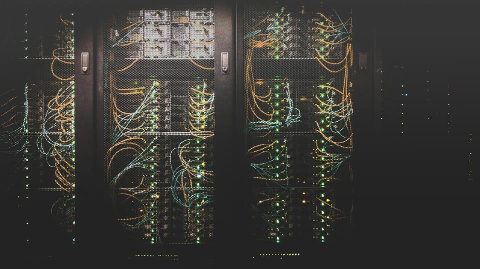 Neatly bundled network cables in a server rack